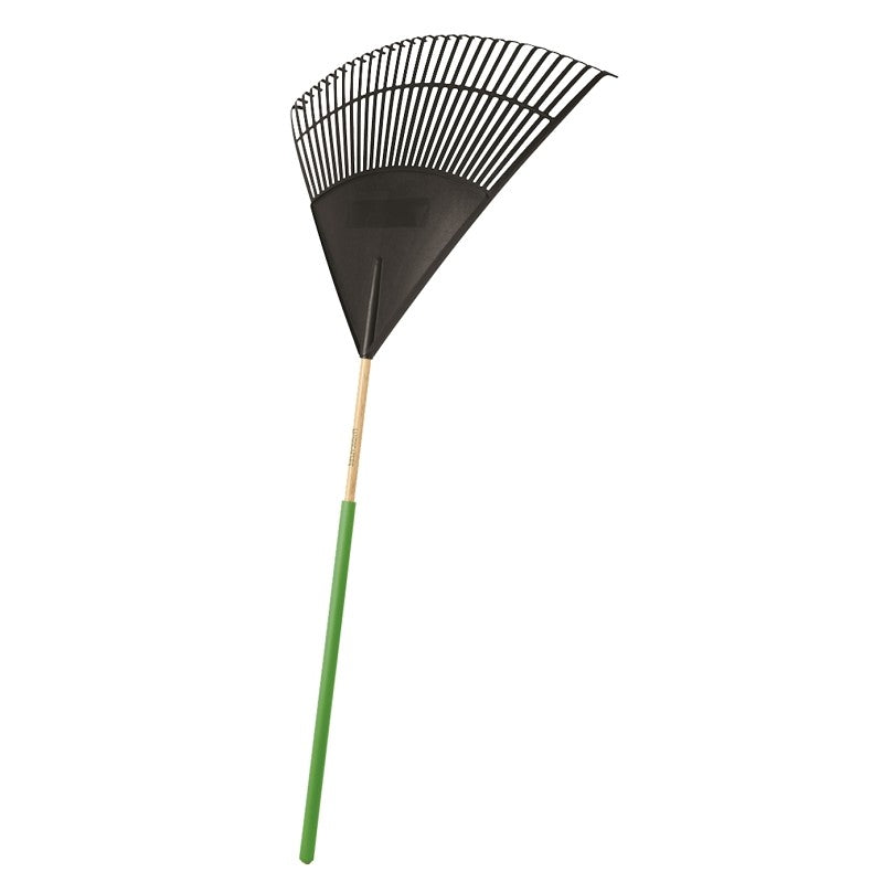 Vulcan 34590 Lawn/Leaf Rake, Poly Tine, 30 -Tine, Wood Handle, 48 in L Handle