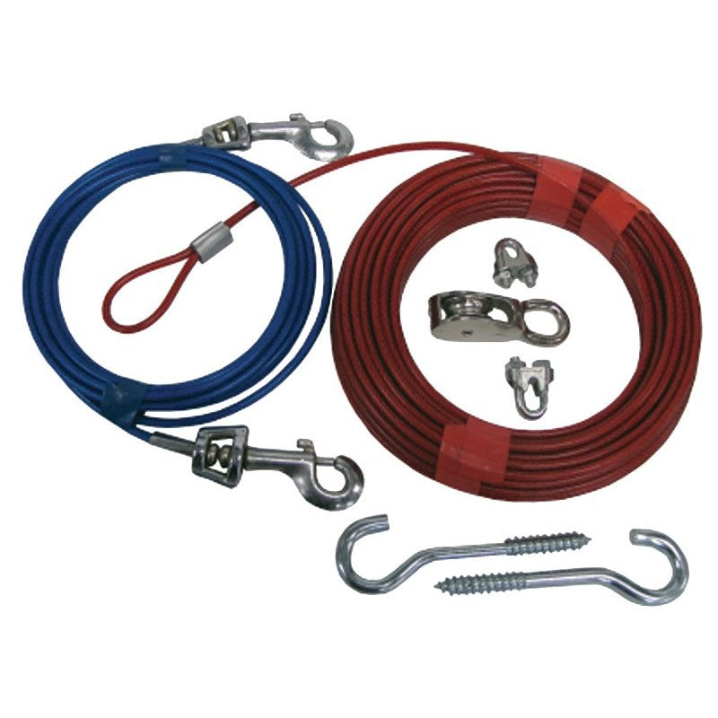 Boss Pet PDQ Q507000099 Dog Trolley System, 70 ft L Belt/Cable