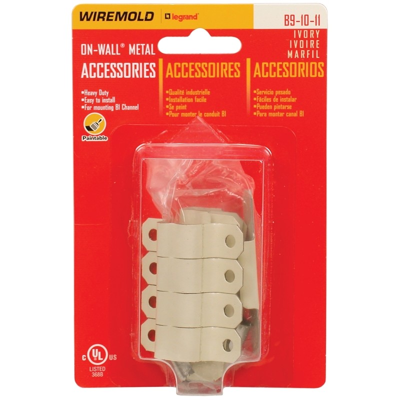 Wiremold B-9-10-11 Raceway Accessory Pack, Metal, Ivory