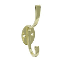 Modern Coat And Hat Hook 5-1/2 Inch Brass (POS)