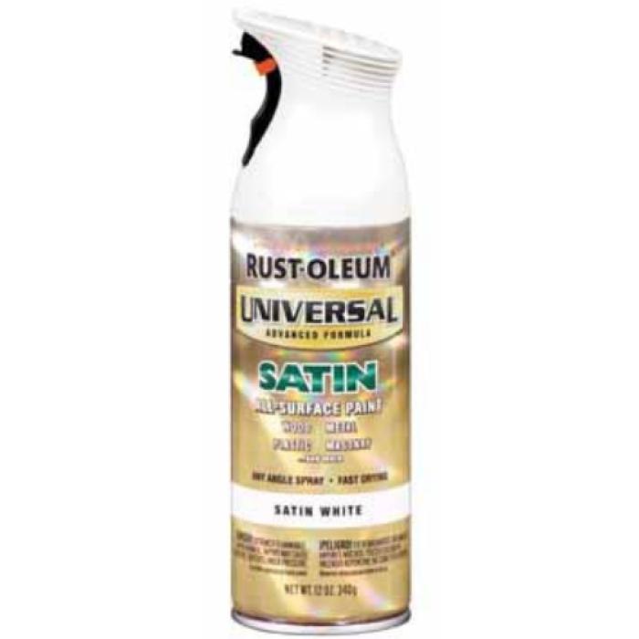 Rust-Oleum 245210 Enamel Spray Paint, Satin, White, 12 oz, Can