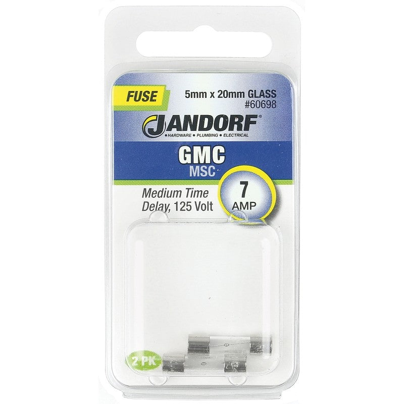 Jandorf 60698 Time Delay Fuse, 7 A, 125 V, 10 kA Interrupt, Glass Body