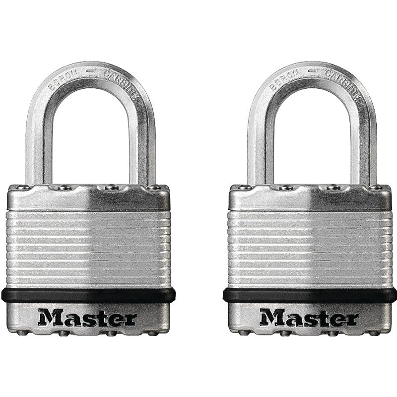 Master Lock Magnum Series M1XT Padlock, Keyed Alike Key, 5/16 in Dia Shackle, 1 in H Shackle, Boron Carbide Shackle