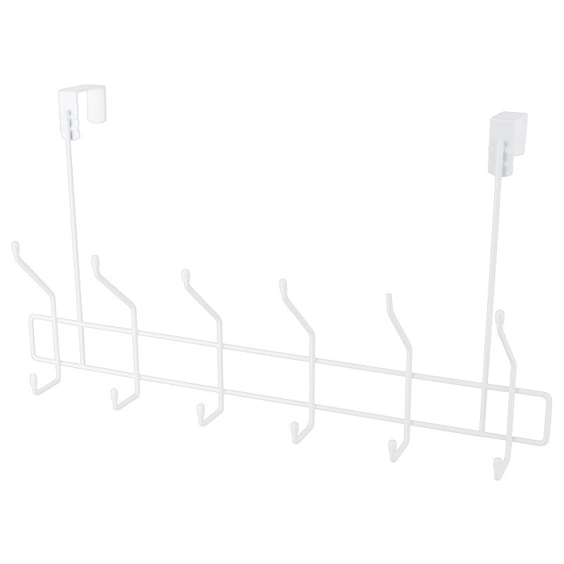 Simple Spaces SS-HG6-50-PE-3L Door Garment Hook, 6 lb, 6-Hook, Steel, Powder Coated, Hanging Mounting