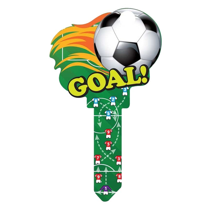 Lucky Line B135K Key Blank, Soccer, Brass, Painted, For: Kwikset KW1, Titan KW10 Keyways (Pack of 5)