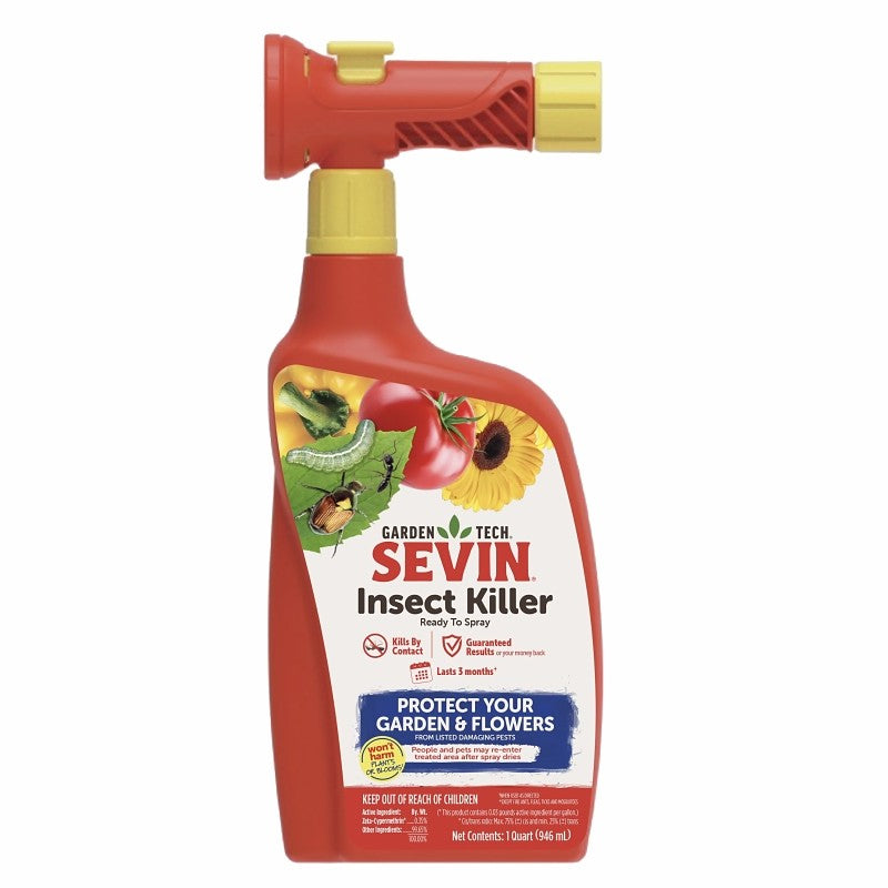 Sevin 100525781 Insect Killer, Liquid, Spray Application, 32 oz, Off-White/White
