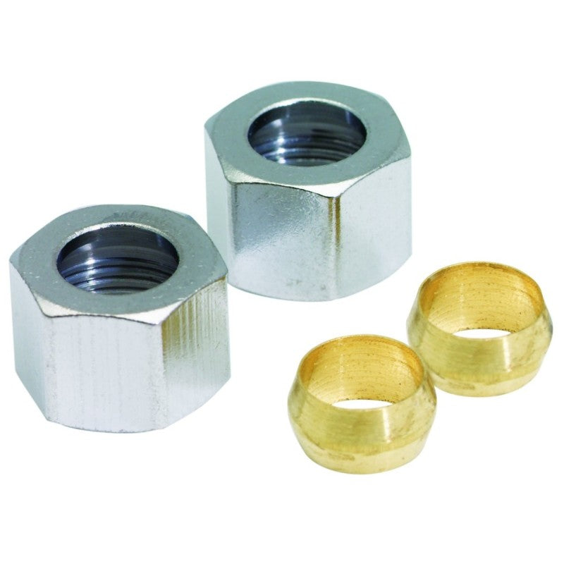 Plumb Pak PP81PC Nut, 3/8 in, Compression, Brass, Chrome