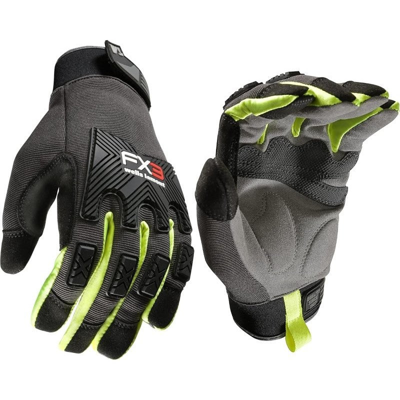 Wells Lamont 7861-XL Gloves, Men's, XL, Reinforced Thumb, Adjustable Wrist, Hook and Loop Cuff, Black