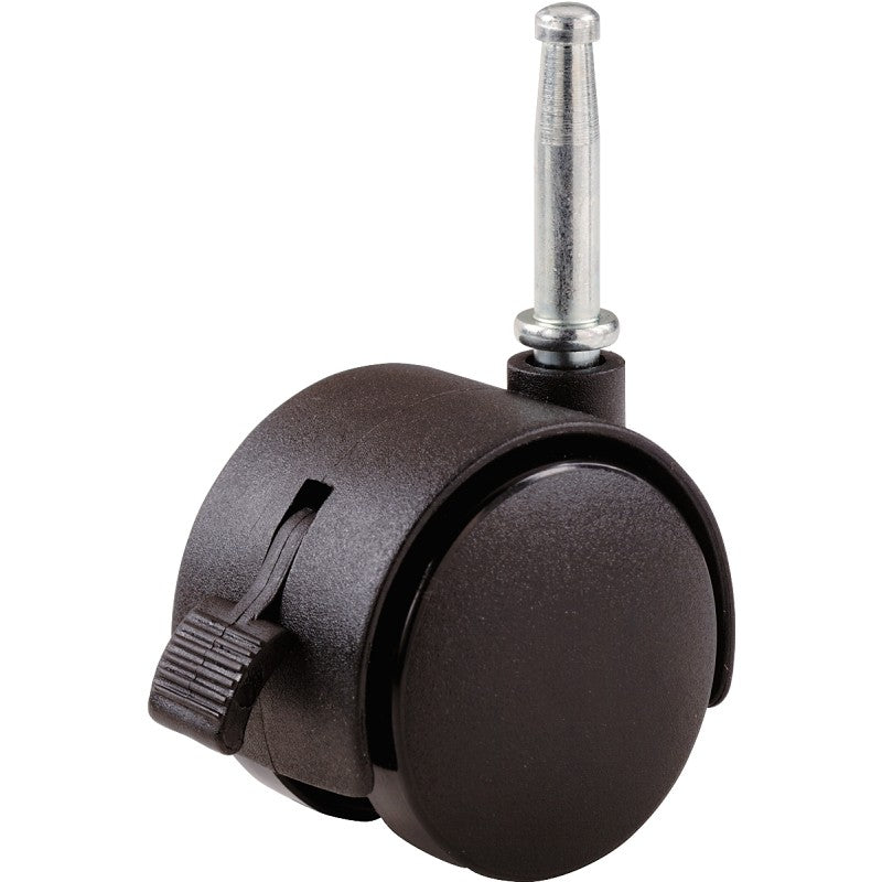 Shepherd Hardware 9406 Swivel Caster with Brake, 2 in Dia Wheel, Nylon Wheel, Black, 75 lb (Pack of 6)