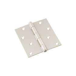 Door Hinge 4 Inch Square Corner Satin Nickel