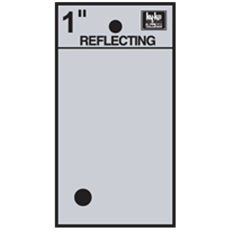 Hy-Ko RV-15 Reflective Sign, Character: ., 1 in H Character, Black Character, Silver Background, Vinyl (Pack of 10)