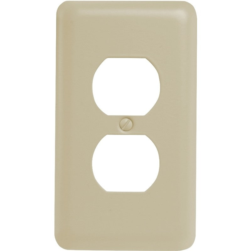 Amerelle 935DAL Receptacle Wallplate, 5 in L, 2-13/16 in W, 1 -Gang, Steel, Light Almond