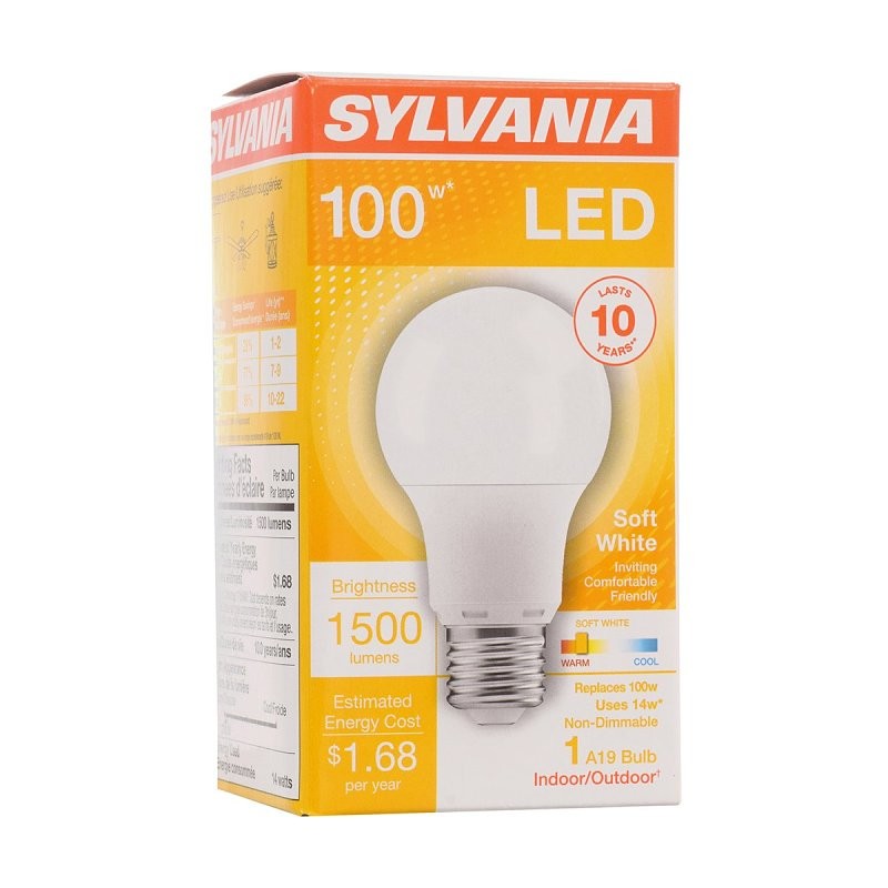 Sylvania 79292 LED Bulb, General Purpose, 100 W Equivalent, E26 Lamp Base, Frosted, Warm White Light, 2700 K Color Temp