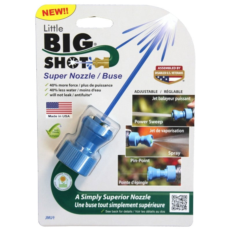 LittleBigShot LBS-151 Adjustable Twist Hose Nozzle, 3/4 in, GHT, Polyketone, Blue