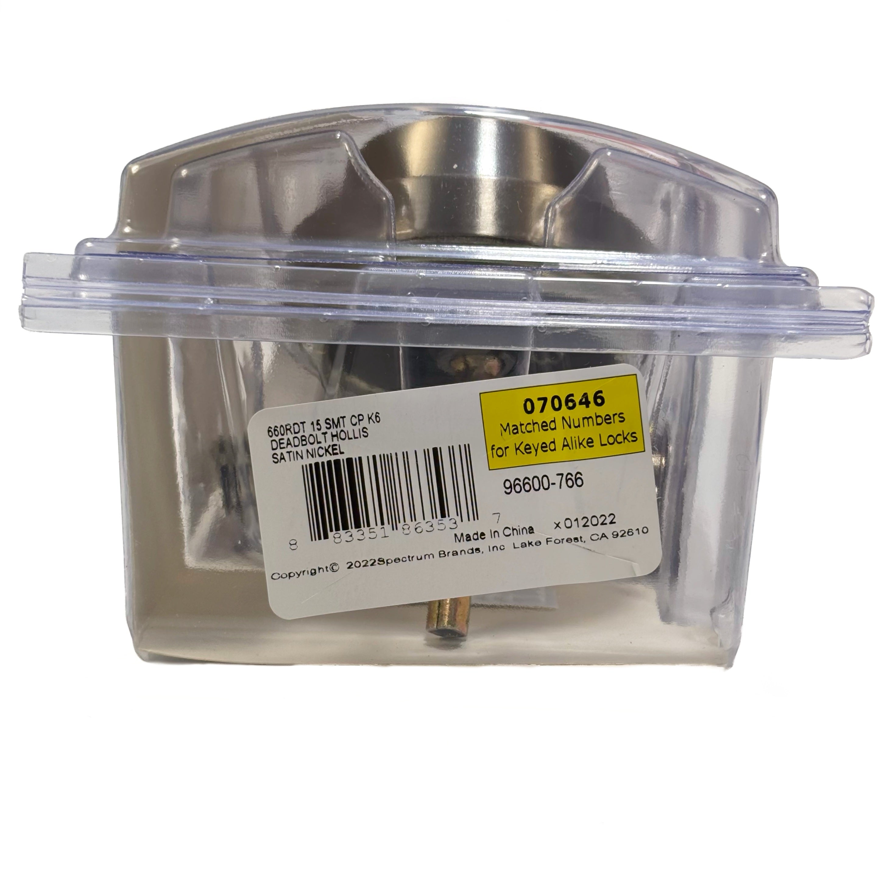 Single Cylinder Smart Key Deadbolt Satin Nickel