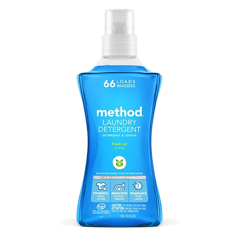 method 1127 Laundry Detergent, 53.5oz Bottle, Liquid, Pleasant