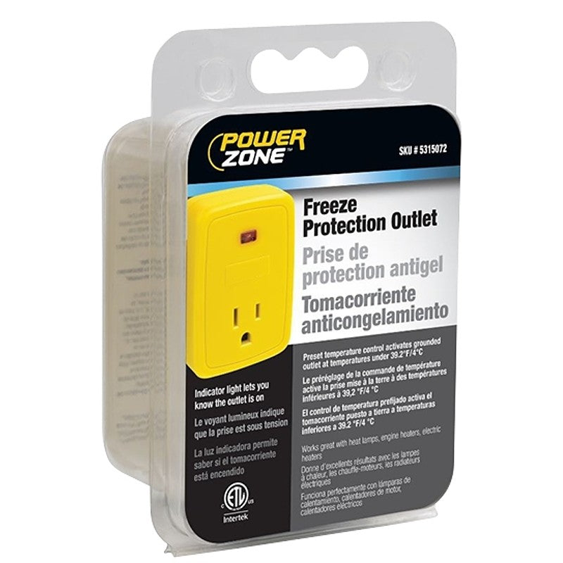 PowerZone ORFPO15 Single Outlet Signal, 125, Yellow
