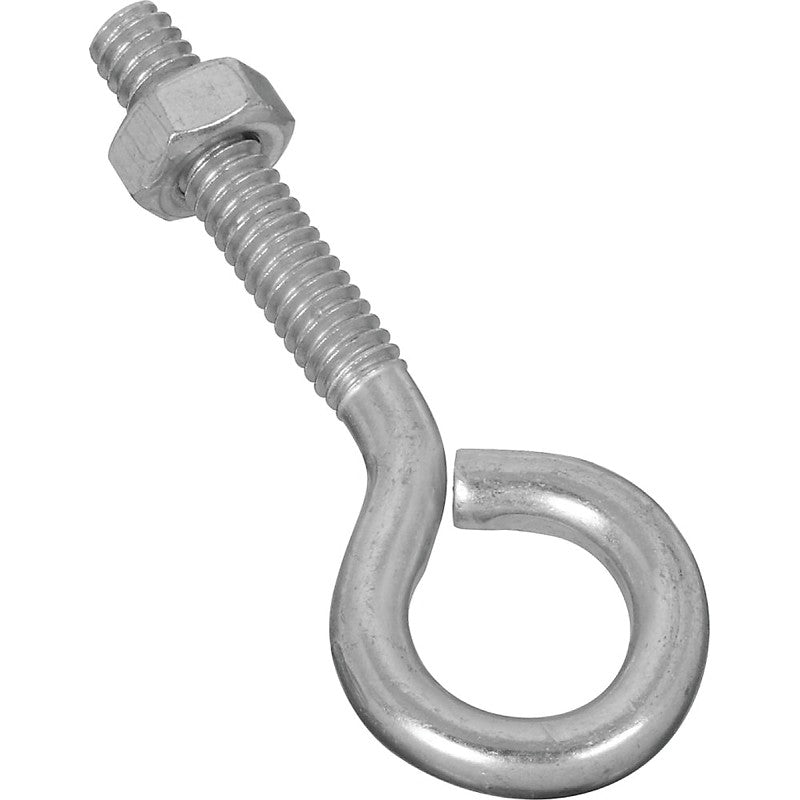 National Hardware N221-101 Eye Bolt, 1/4-20 Thread, Coarse Thread, 1-1/4 in L Thread, 0.56 in Dia Eye, 0.28 in L Shank
