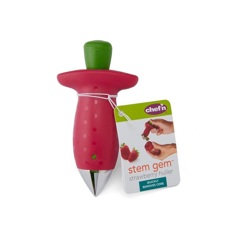 Chef'n QuickPit 102-241-005 Cherry Pitter, 4-1/2 in L, 1.27 in W, 5.05 in H, Plastic, Red/White (Pack of 12)