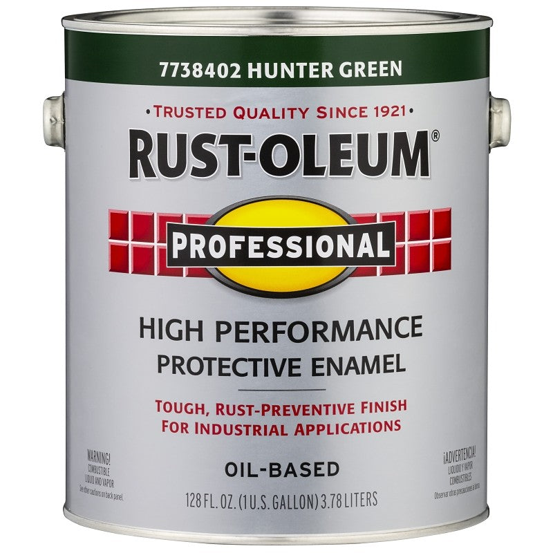 RUST-OLEUM PROFESSIONAL 7738402 Protective Enamel, Gloss, Hunter Green, 1 gal Can