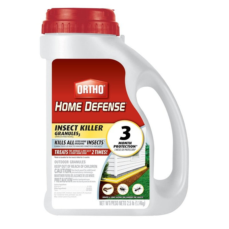 Ortho Home Defense 0200910 Insect Killer, Granular, Home Foundation, 2.5 lb Bottle