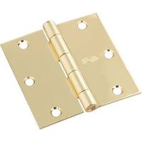 Door Hinge 3-1/2 Inch Square Corner Polished Brass