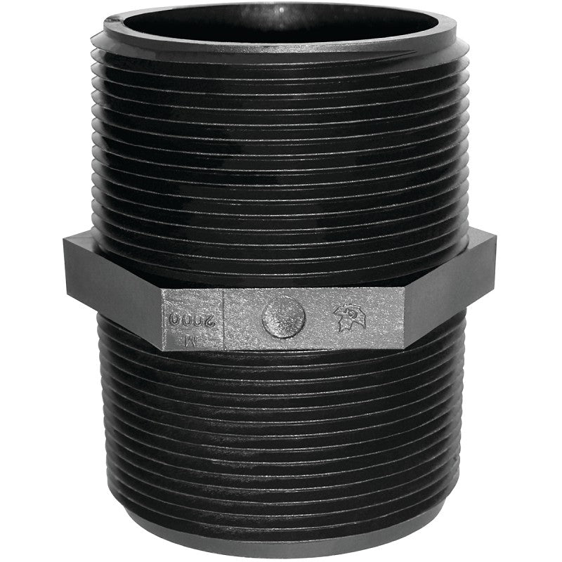 Green Leaf M 2004 P Pipe Nipple, 2 x 4 in, MNPT, Black