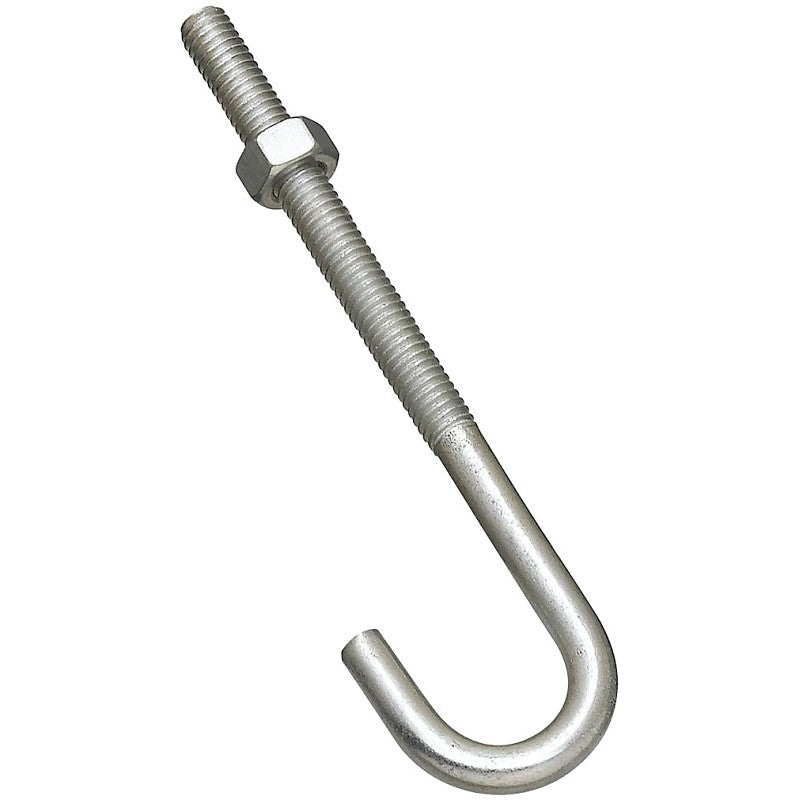 National Hardware 2195BC Series N232-926 J-Bolt, 5/16 in Thread, 3 in L Thread, 5 in L, 160 lb Working Load, Steel, Zinc (Pack of 10)