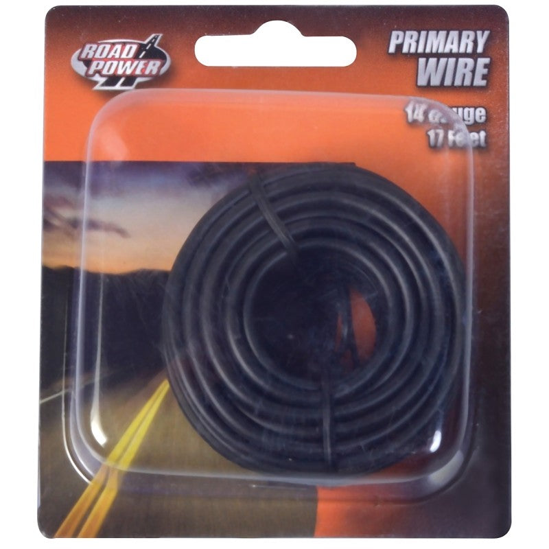 Road Power 55667133/14-1-11 Electrical Wire, 14 AWG Wire, 25/60 VAC/VDC, Copper Conductor, Black Sheath, 17 ft L