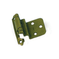 Laurey 28605 Cabinet Hinge, 3/8 in Inset, Self Close, Antique Brass