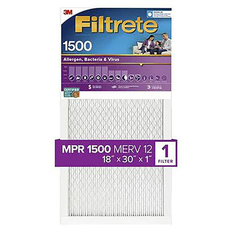 Filtrete 2028DC-4 Air Filter, 18 in L, 30 in W, 12 MERV, 1500 MPR (Pack of 4)