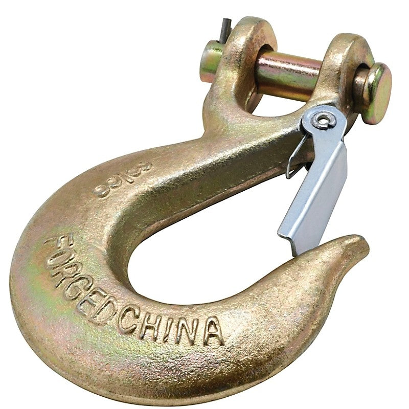 National Hardware 3256BC Series N830-318 Clevis Slip Hook with Latch, 3/8 in, 6600 lb Working Load, Steel, Yellow Chrome
