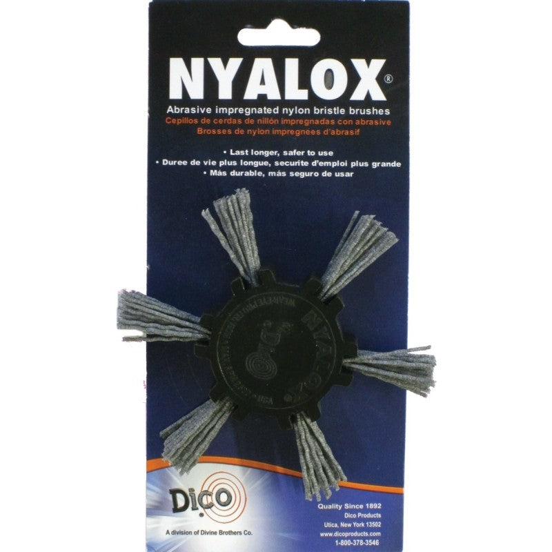 Dico 541-776-4 Flap Wheel Brush, 4 in Dia, 1/4 in Arbor/Shank, Nylon Bristle