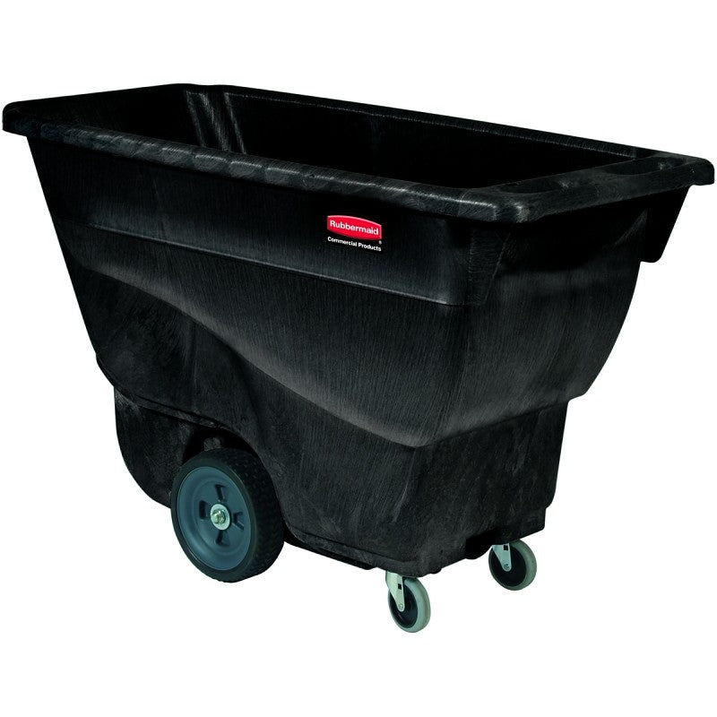 Rubbermaid FG9T1300BLA Utility Tilt Truck, 450 lb Load, 13.5 cu-ft, 4-Caster, Black, 57-3/8 in OAL, 26-7/8 in OAW