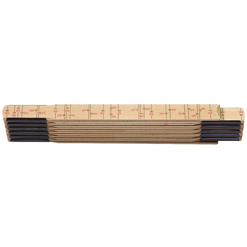 Hultafors 101304U Brick Spacing Folding Ruler, 1/16 in Graduation, Wood, Black/Red