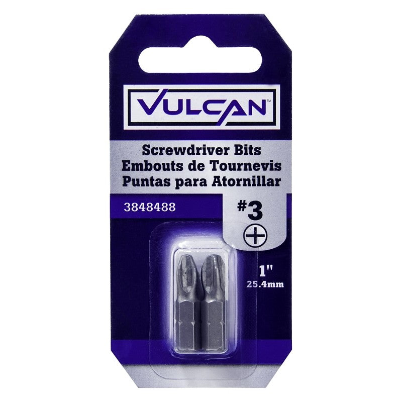 Vulcan 304732OR Screwdriver Bit, Hex Shank, S2 Chrome Molybdenum Steel