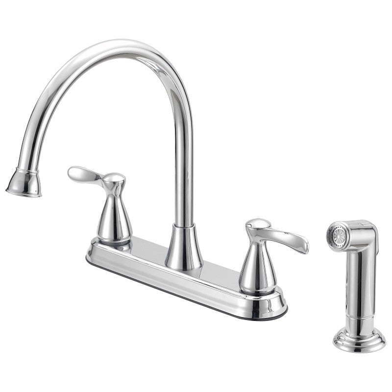 Boston Harbor F8210001CP Kitchen Faucet, 1.8 gpm, 4-Faucet Hole, Metal/Plastic, Chrome Plated, Deck Mounting