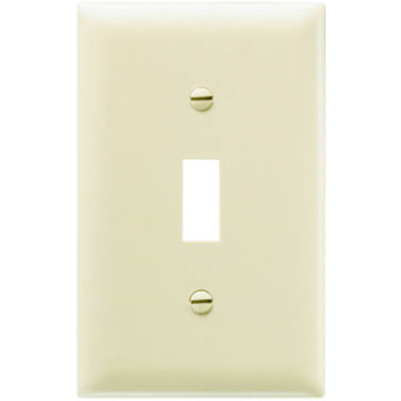 Legrand TradeMaster TP Series TP1-I Wallplate, 4.687 in L, 2.937 in W, 1-Gang, Plastic, Ivory, Matte