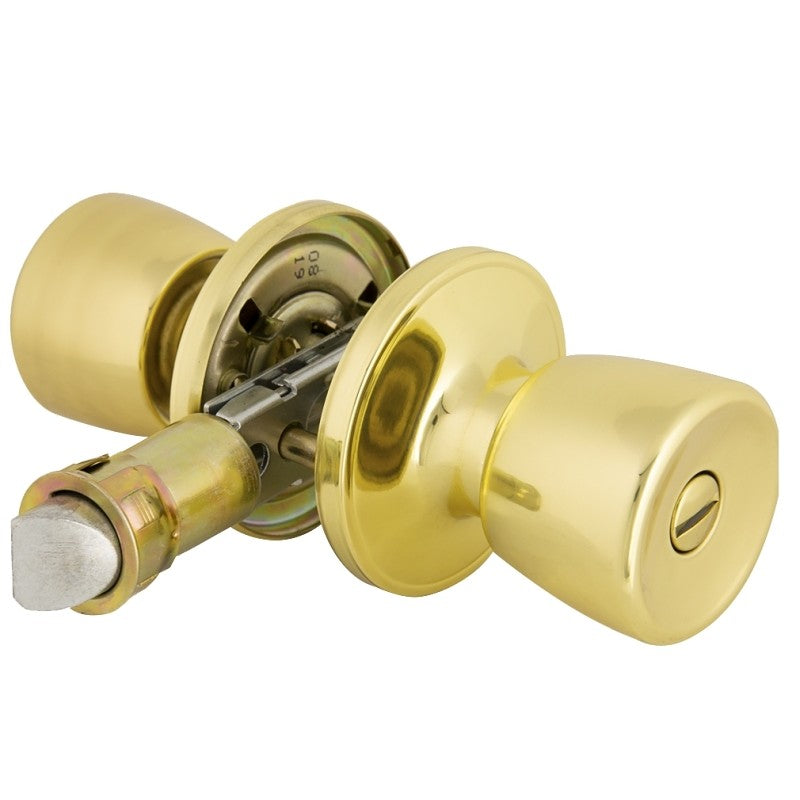 ProSource T-5764PB-BK Privacy Lockset, Brass, Polished Brass
