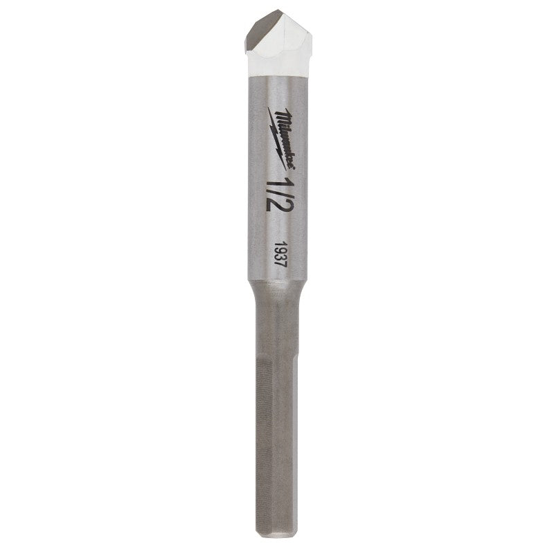 Milwaukee 48-20-8995 Drill Bit, 1/2 in Dia, 3-3/4 in OAL, 1/4 in Dia Shank, Round Shank