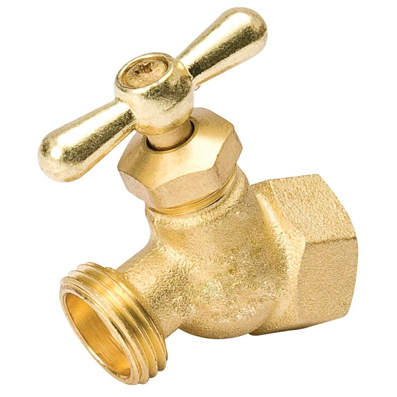 B & K 102-404 Hose Bibb, 3/4 x 3/4 in Connection, FPT x Male Hose, 125 psi Pressure, Brass Body