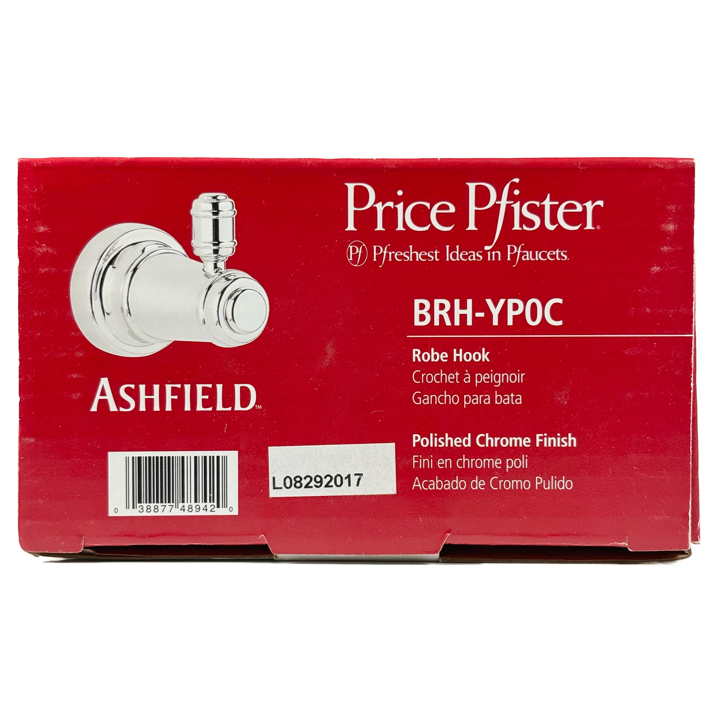 Ashfield Robe Hook Brushed Polished Chrome (POS)