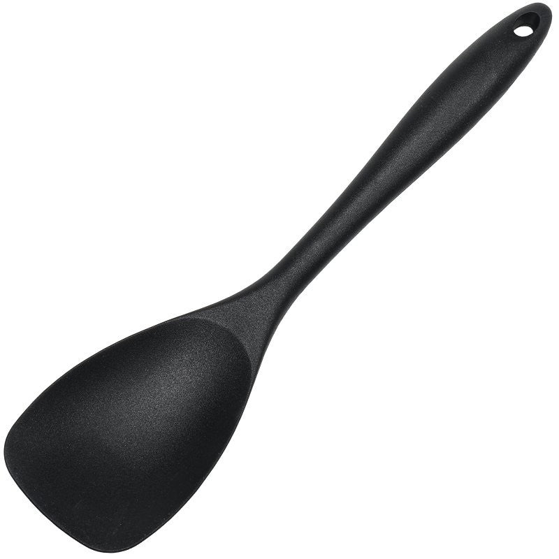 Chef Craft Premium Series 13667 Spoon Spatula, 11-1/2 in OAL, Silicone Blade, Black