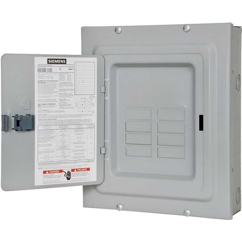 Siemens Murray E E0816ML1125S Load Center, 125 A, 8 -Space, 16 -Circuit, Main Lug, NEMA 1 Enclosure, Gray