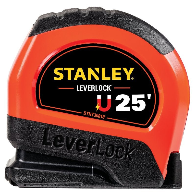 STANLEY STHT30818S Tape Measure, 25 ft L Blade, 1 in W Blade, Steel Blade, ABS Case, Black/Yellow Case