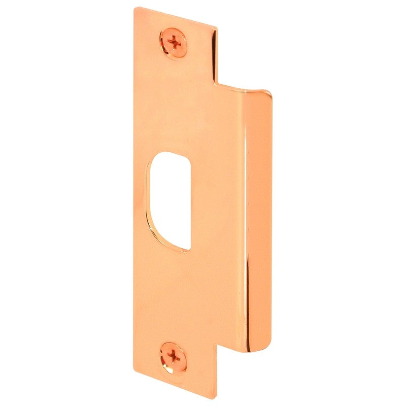 Defender Security U 9428 Strike Plate, 4-7/8 in L, 1-1/4 in W, Steel, Brass
