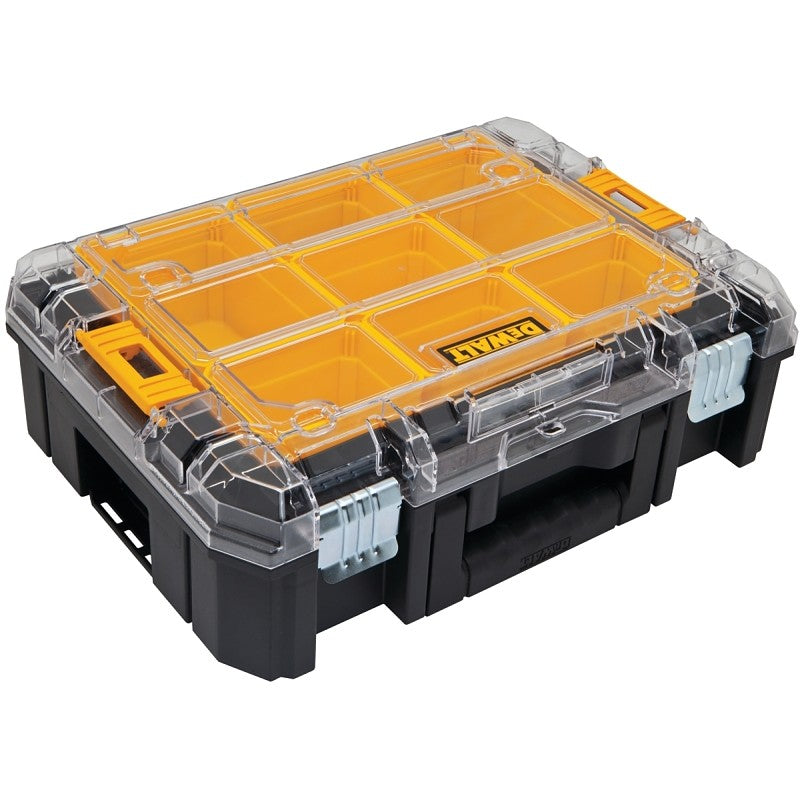 DEWALT DWST17805 Tool Organizer with Clear Lid, 17.16 in W, 5.65 in H, Plastic, Black