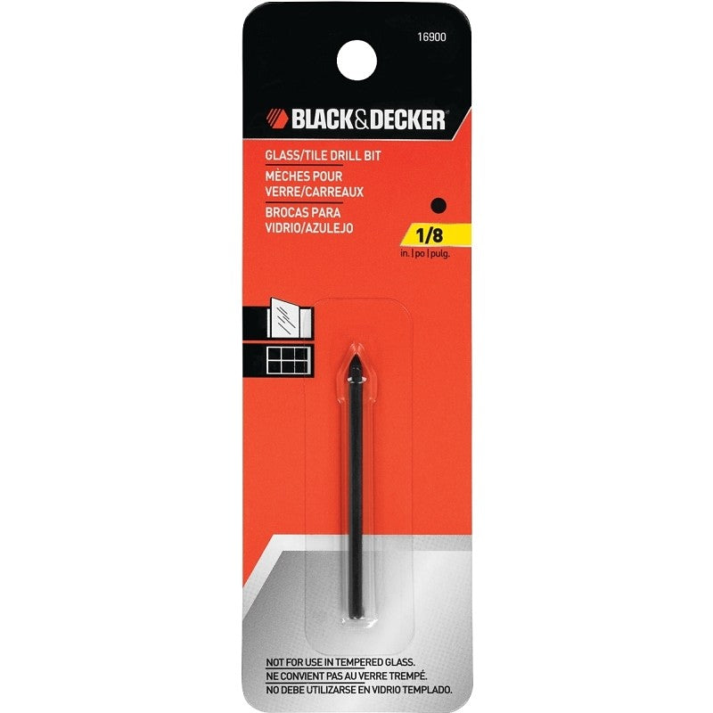 Black+Decker 16900 Drill Bit, 1/8 in Dia, 2-1/4 in OAL, 1/8 in Dia Shank