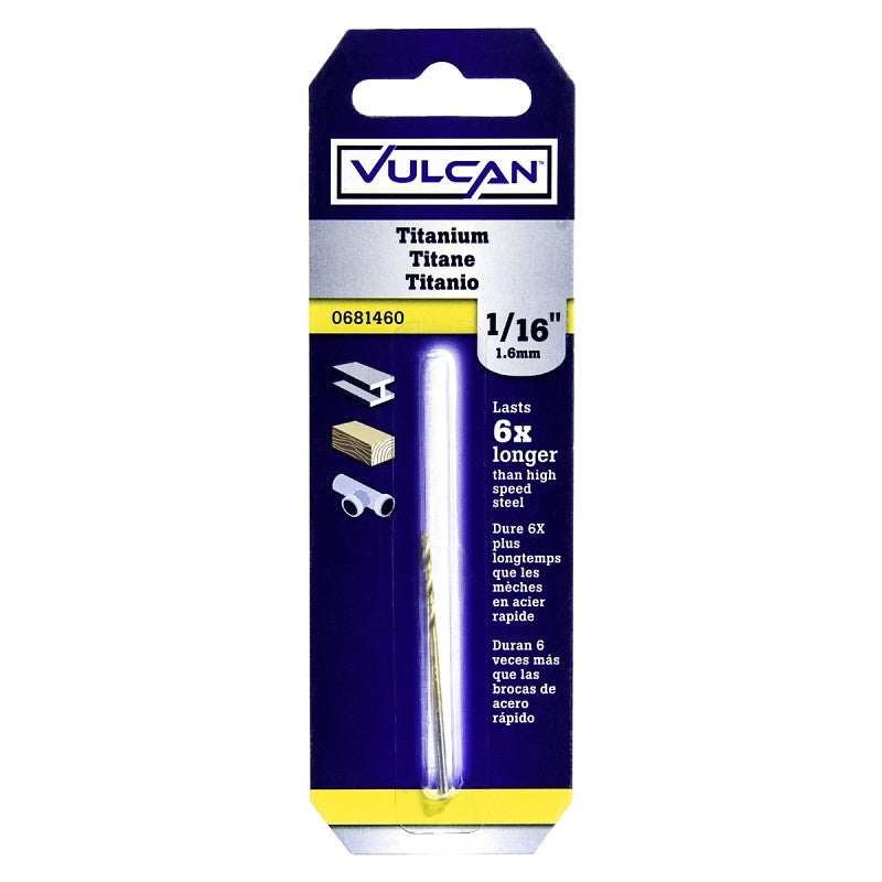 Vulcan 218141OR Jobber Drill Bit, 1/16 in Dia, 1-7/8 in OAL, Straight Shank