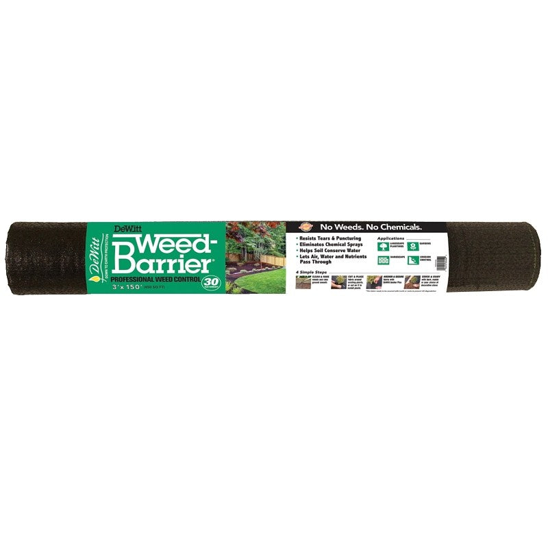 DeWitt DWB303150 Weed Control, 150 ft L, 3 ft W, Polypropylene, Black